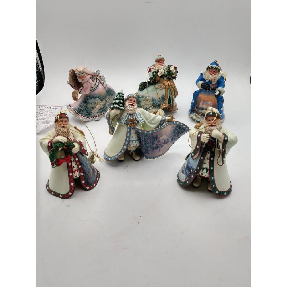 Thomas Kinkade Old World Santa Ornament Sets #1 & #2- Ashton-Drake Galleries